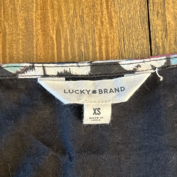 LUCKY BRAND | Women's Cotton Tiered Floral Sleeveless Mini Dress Lined | Size XS - Picture 3 of 12